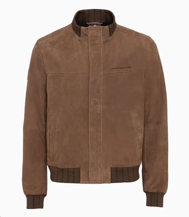 60Y Porsche 911 Cognac Leather Jacket Men
