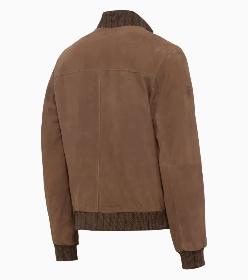 60Y Porsche 911 Cognac Leather Jacket Men
