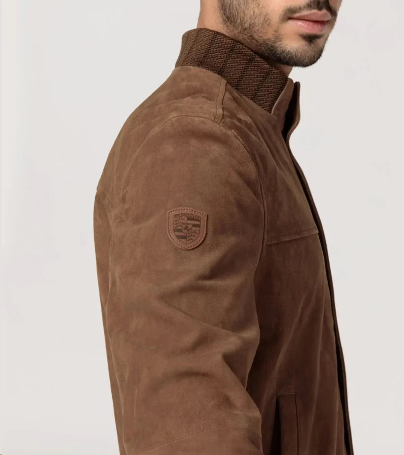 60Y Porsche 911 Cognac Leather Jacket Men