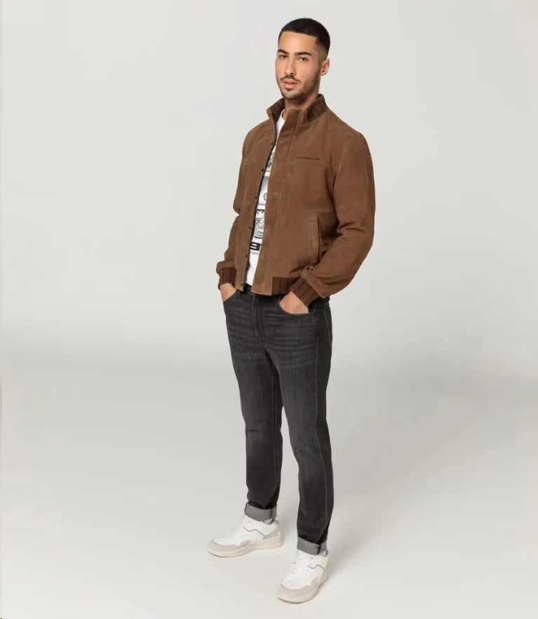 60Y Porsche 911 Cognac Leather Jacket Men