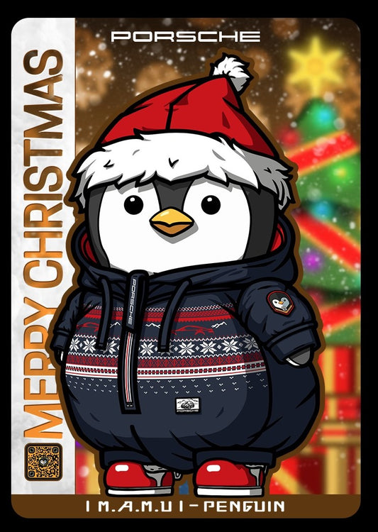 Porsche x MAMU Penguin Sticker Xmas