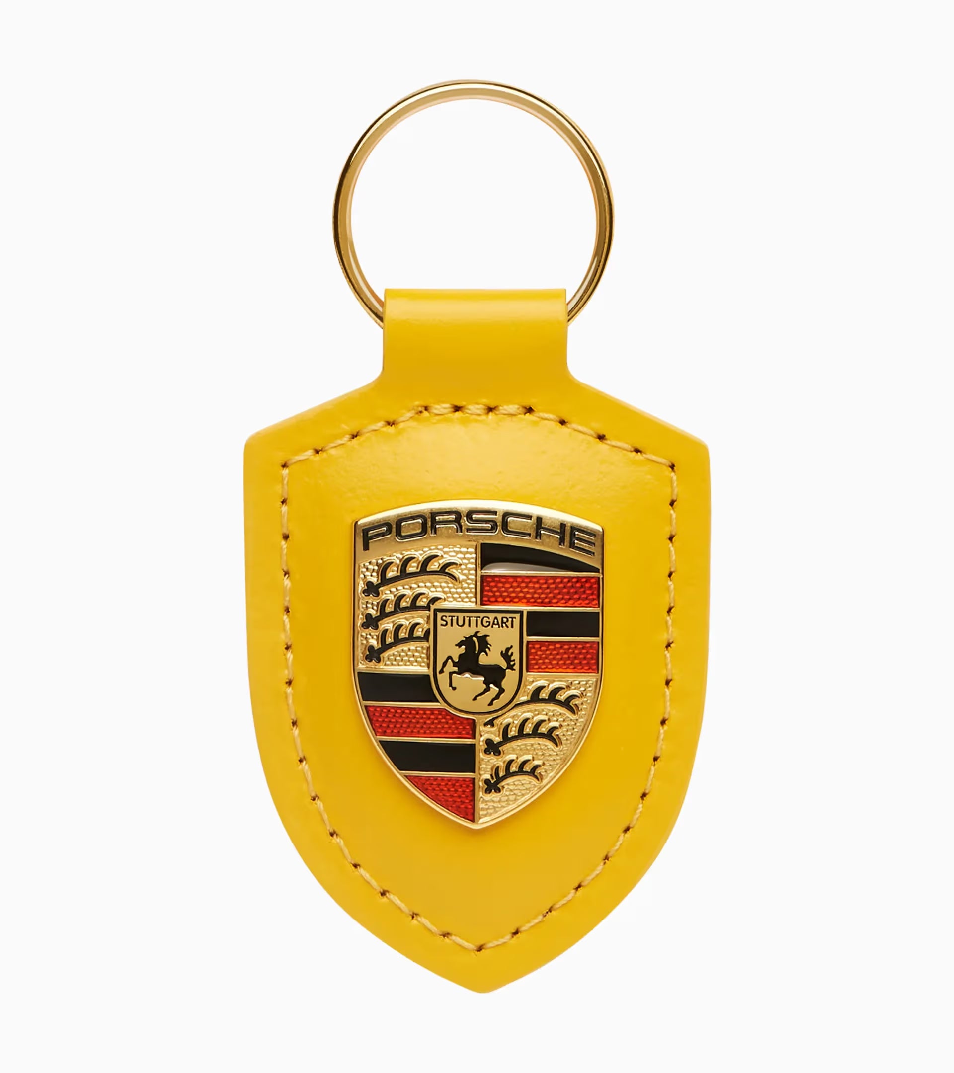 Porsche Crest Key Ring - Speedy Yellow